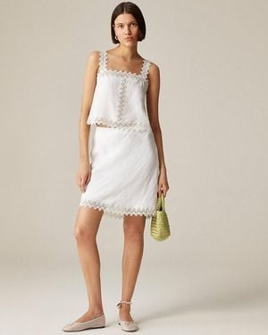 J.Crew Tall Gwen Lace-Trim Slip Skirt - Natural