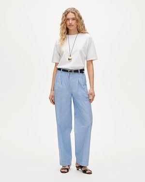 J.Crew Wide-Leg Pleated Pant - Blue