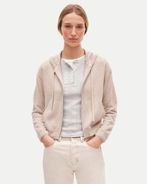 J.Crew Cashmere Full-Zip Hoodie - Natural