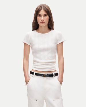 J.Crew Pointelle Crewneck T-Shirt - White