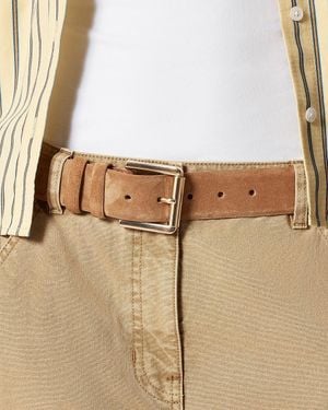 J.Crew Suede Roller-Buckle Belt - Natural