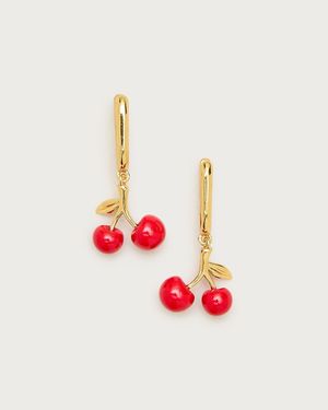 J.Crew Cherry Hoop Earrings - White