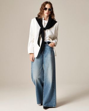 J.Crew Standing Collar Blazer - Blue