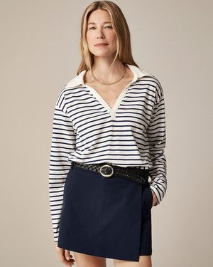 J.Crew Vintage Jersey Johnny-Collar Shirt - Blue