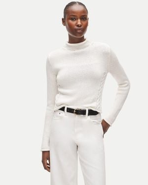 J.Crew Rollneck Reversible Cardigan - White