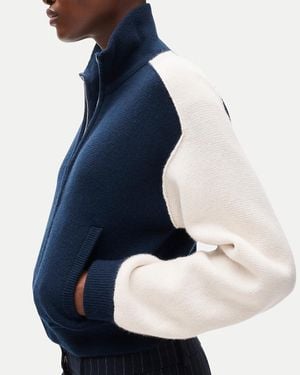 J.Crew Bomber Sweater-Jacket - Blue