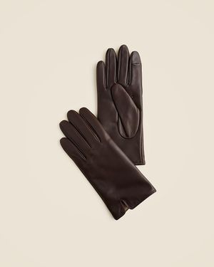 J.Crew Leather Tech-Touch Gloves - Natural