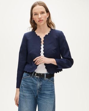 J.Crew Louisa Lady Jacket With Scalloped Trim - Blue