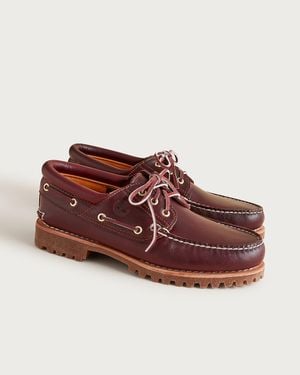 J.Crew Timberlandâ Authentic Three-Eye Lug Hand-Sewn Boat Shoes - Brown