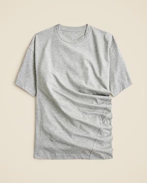 J.Crew Pima Cotton Asymmetrical Ruched T-Shirt - Gray