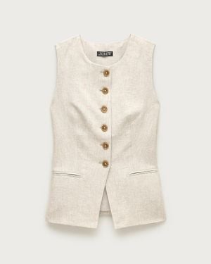 J.Crew Cutaway Vest Top - Natural