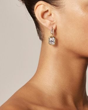 J.Crew Bezel-Set Drop Earrings - Brown