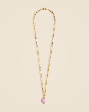 J.Crew Enamel Heart Pendant Necklace - Natural
