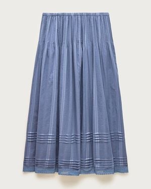 J.Crew Petite Embroidered Midi Slip Skirt - Blue