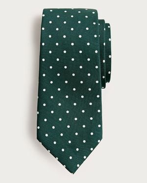 J.Crew English Silk Dotted Tie - Green