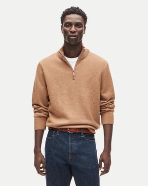 J.Crew Heritage Cotton Quarter-Zip Sweater - Blue