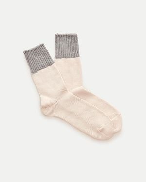 J.Crew Colorblock Ribbed Socks - White