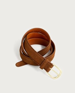 J.Crew Italian Suede And Leather Round-Buckle Dress Belt - Brown