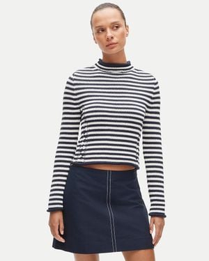 J.Crew Rollneck Reversible Cardigan - Blue