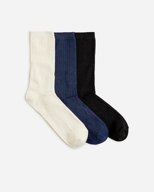 J.Crew Ribbed Trouser Socks Three-Pack - Blue