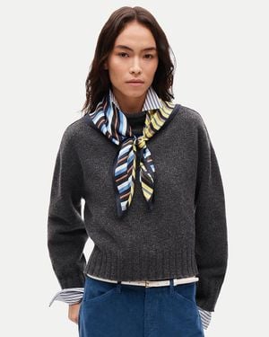 J.Crew Printed Silk Scarf - Black