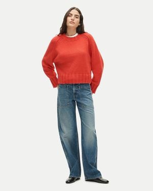 J.Crew Petite Zoe Barrel Jean With Utility Pockets - Red
