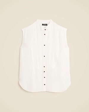 J.Crew Jules Sleeveless Tuxedo Top - Natural
