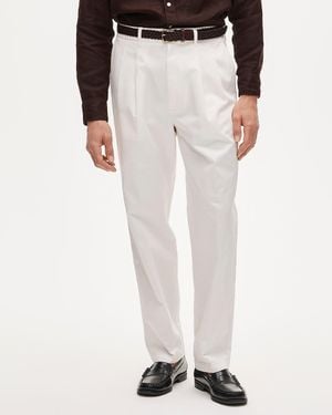 J.Crew Relaxed-Fit Double-Pleated Nautical Trouser - White