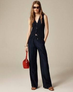 J.Crew Petite Essential Wide-Leg Pant - Blue