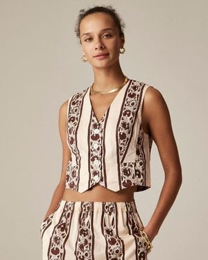 J.Crew Sz Blockprints X Classic Vest - Natural