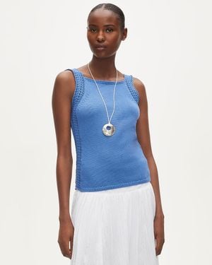 J.Crew Crochet Sweater-Tank - Blue