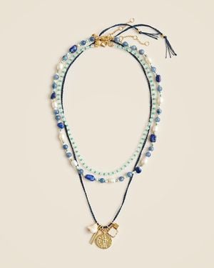 J.Crew Beaded Charm Layered Necklace - Natural