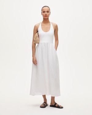 J.Crew Mixy Halter Dress - White