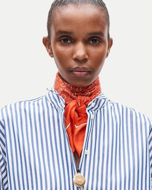 J.Crew Printed Silk Scarf - Red
