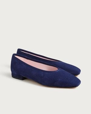 J.Crew Sophie Square-Toe Ballet Flats - Blue
