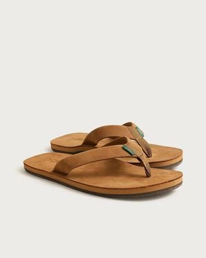 J.Crew Nubuck Leather Flip-Flops - Natural