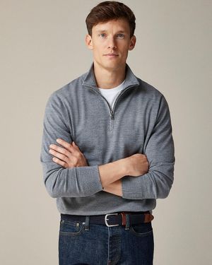 J.Crew Merino Wool Half-Zip Sweater - Gray