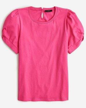 J.Crew Puff-Sleeve Crewneck T-Shirt - Pink
