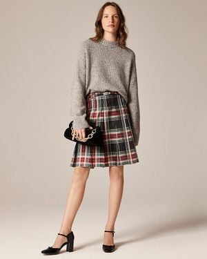 J.Crew Tall Pleated Prep Skirt - Natural