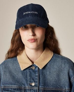 J.Crew Embroidered Corduroy Baseball Cap - Blue