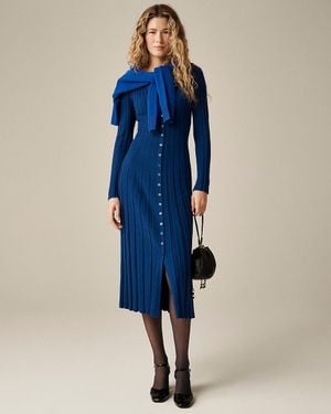 J.Crew Wide-Rib Sweater-Dress - Blue