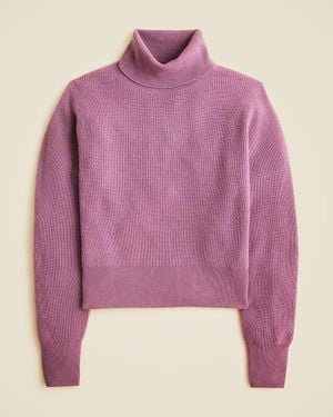 J.Crew Ribbed Cashmere Turtleneck Sweater - Pink