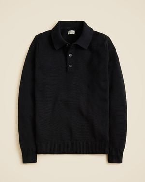 J.Crew Heritage Cotton Sweater-Polo - Black