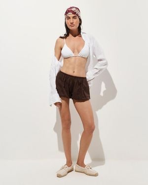 J.Crew Bubble-Hem Beach Short - Natural