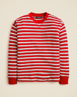 J.Crew Heritage Terry Relaxed Crewneck Sweatshirt - Red