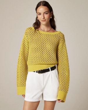 J.Crew Pointelle Boatneck Sweater - Yellow