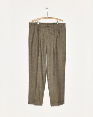 J.Crew '90S Wool Pleated Trouser Size 36 - Green