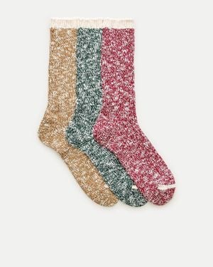J.Crew Cotton-Blend Marled Socks Three-Pack - Pink