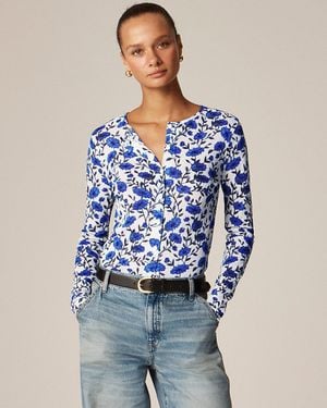 J.Crew Sheer Mesh Cardigan Top - Blue