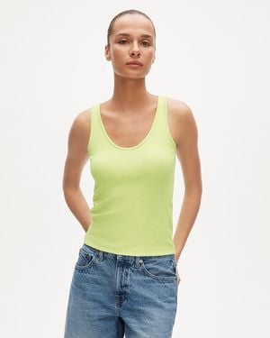 J.Crew Perfect Rib V-Neck Tank Top - Green
